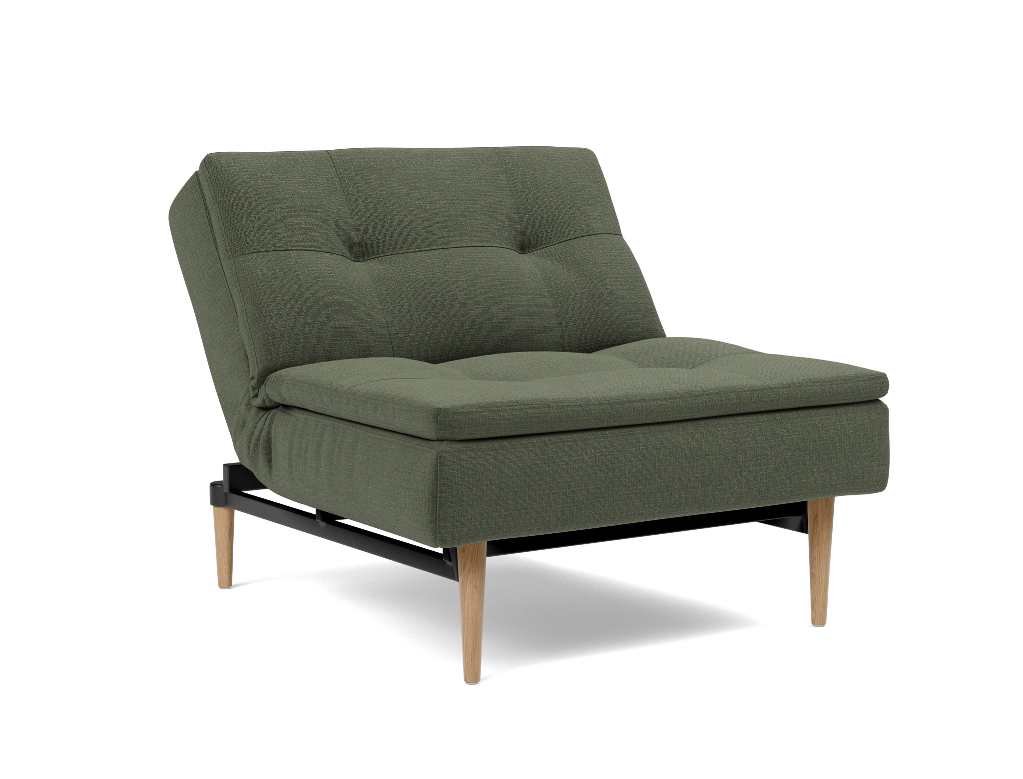 Sessel Dublexo Chenille Esina 413-Olive-Green Beine Styletto Eiche hell