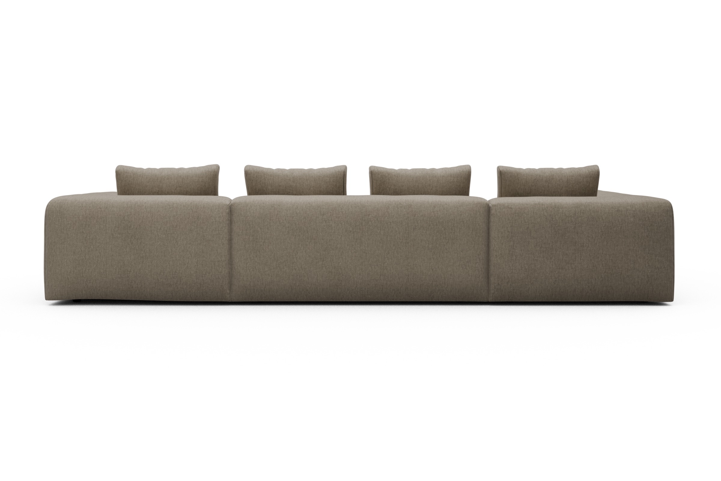 Wohnlandschaft Fred Relax-Ecke links mit 2-Sitzer und Chaiselongue rechts Samt Smooth 810-Beige