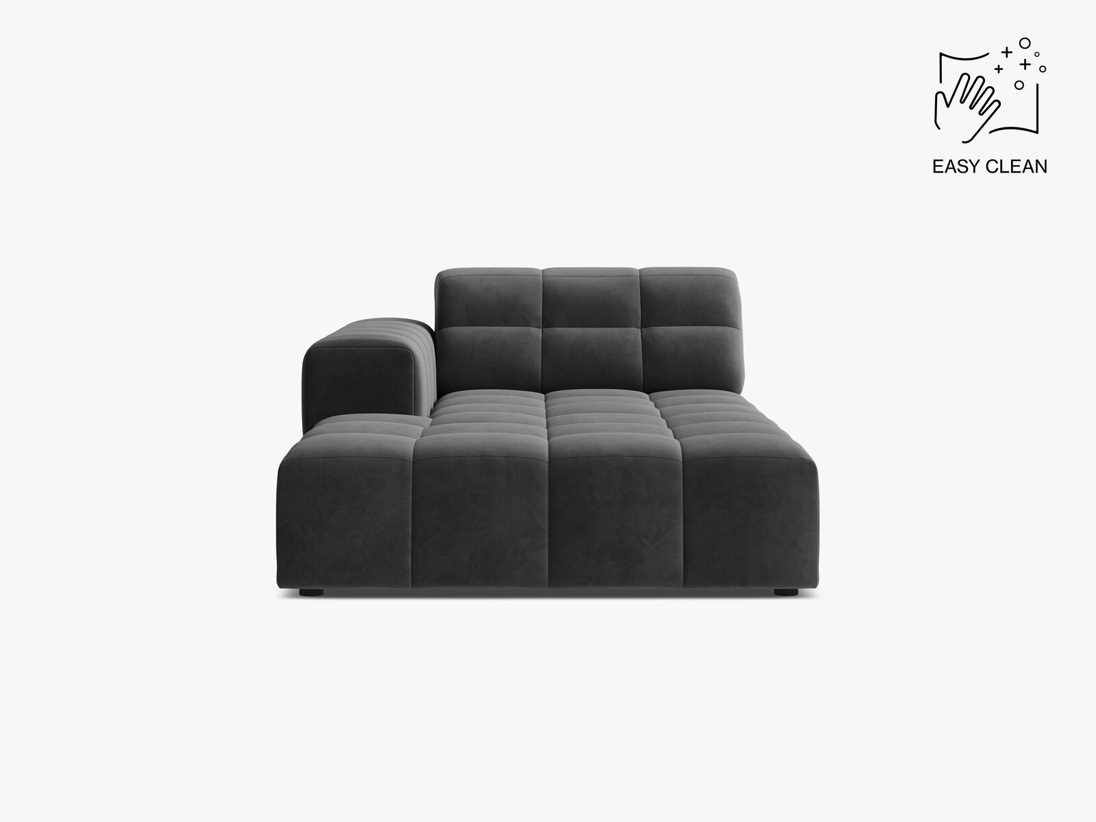 Micadoni Jennifer Chaiselongue Links Samt Venus Grau