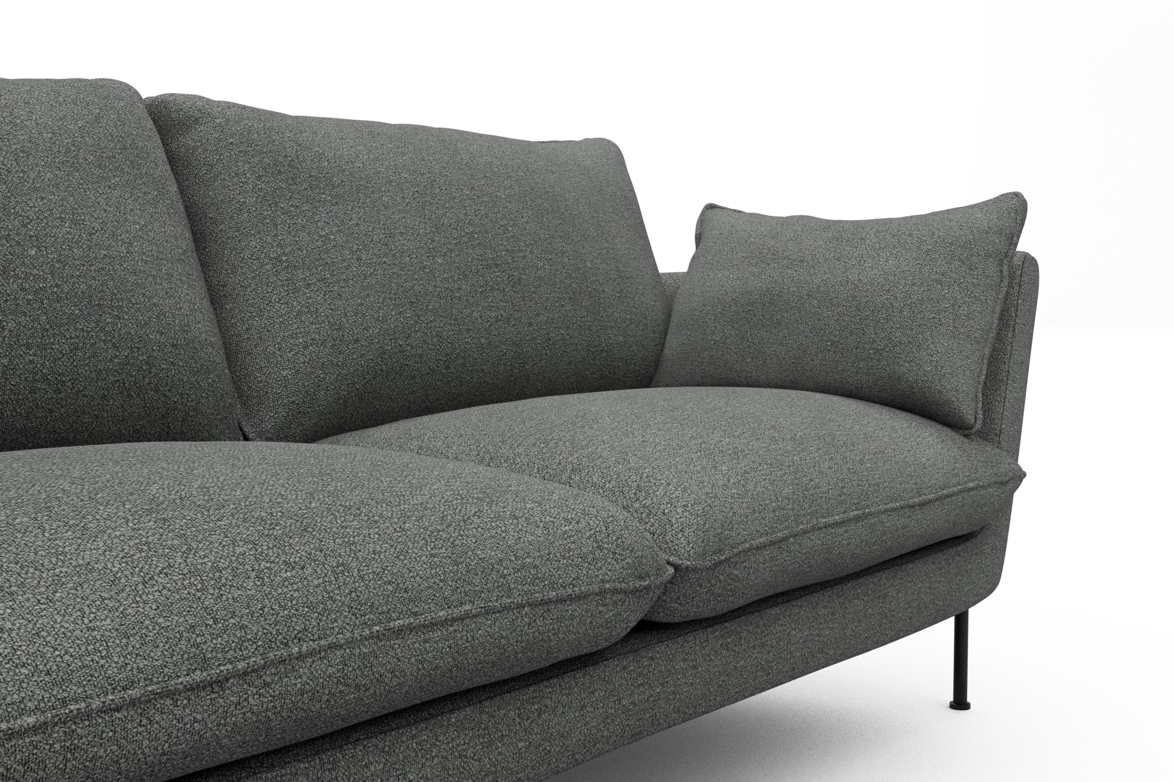 Sofa Anton 3-Sitzer Boucle-Ash-Grey