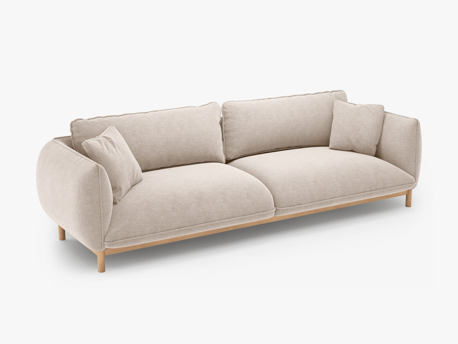 Micadoni Ada Sofa 4-Sitzer Strukturierter Stoff Wind Helles Beige