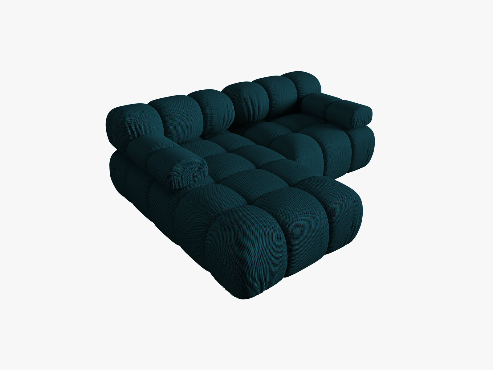Micadoni Modulares Ecksofa Bellis 3-Sitzer Links 3D-Stoff Sonic Marineblau