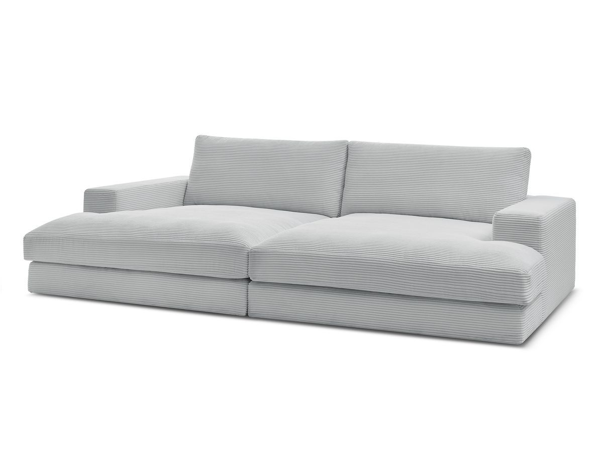 Bobochic Leonard Sofa 4-Sitzer 234 × 159 cm Cordsamt Hellgrau