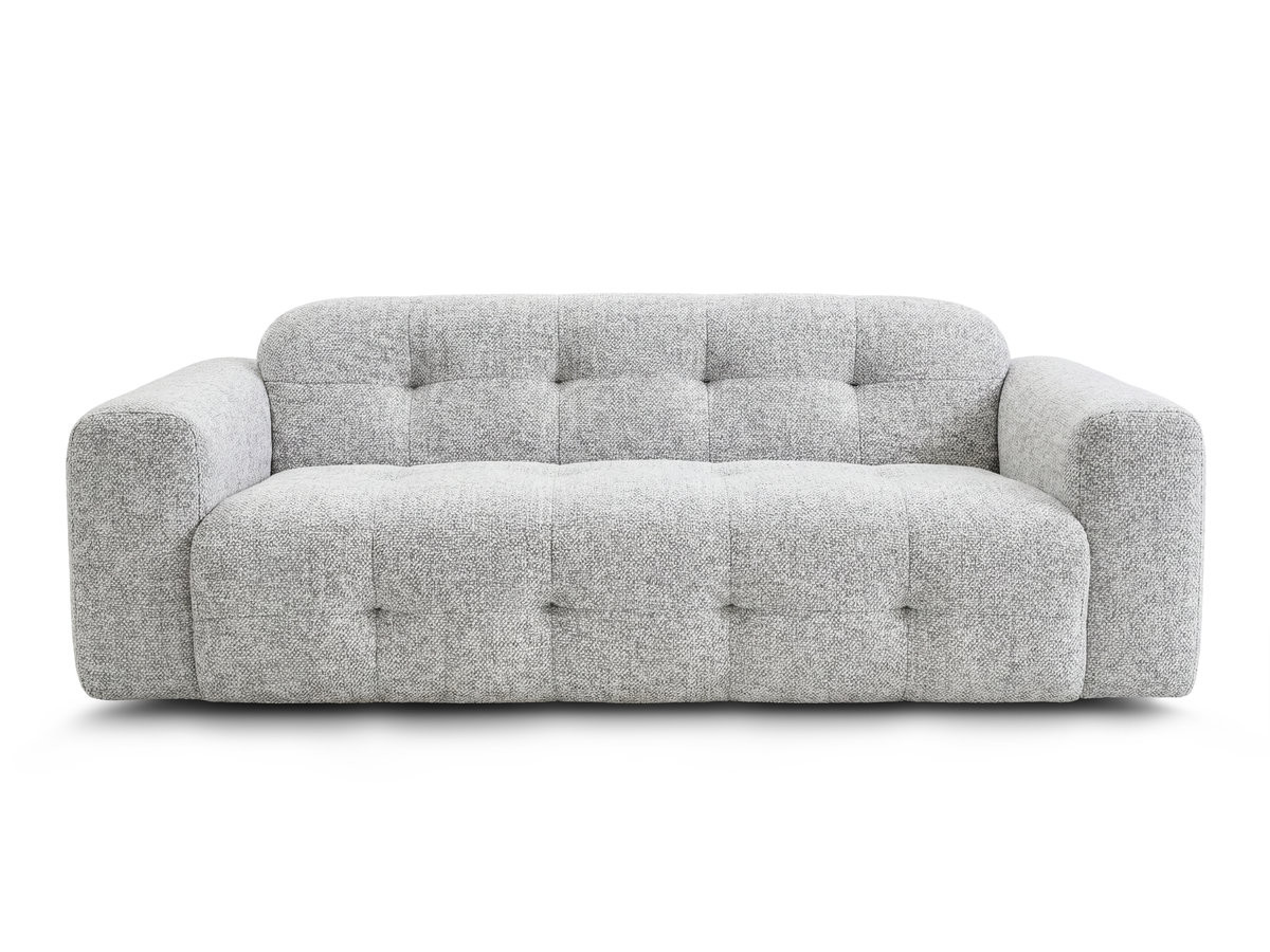 Bobochic Laura Sofa 3-Sitzer Melange-Stoff Hellgrau