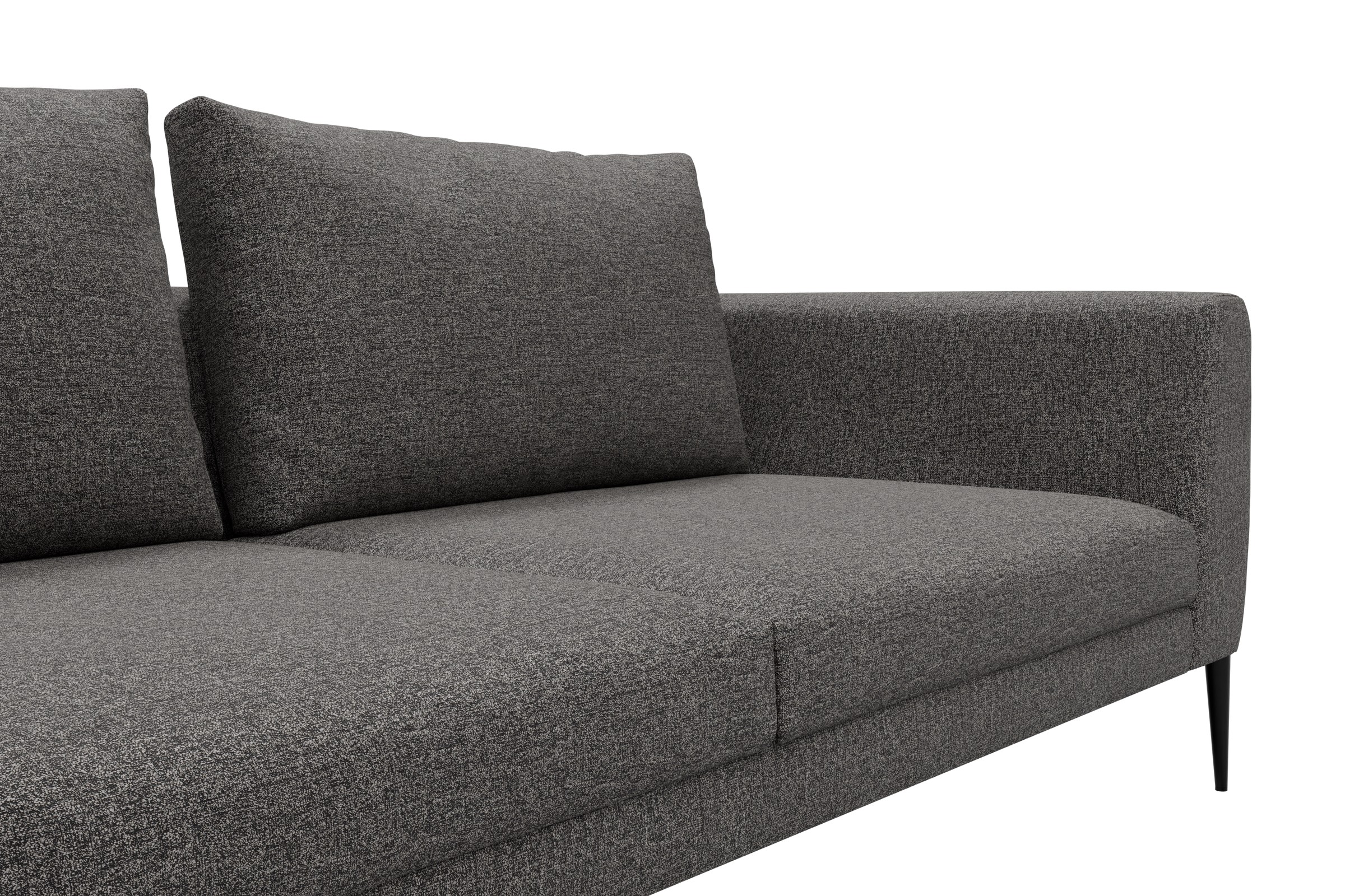 Ecksofa Paul Relax-Ecke links mit 3-Sitzer Boucle Carreno 772-Salt-and-Pepper