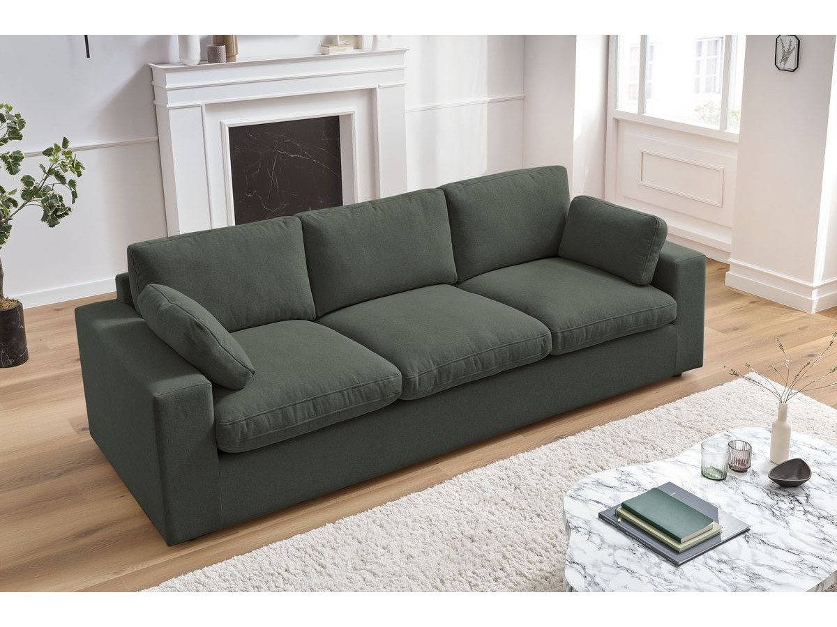 Bobochic Belair Sofa 3-Sitzer 250 × 93 cm Stoff Grün