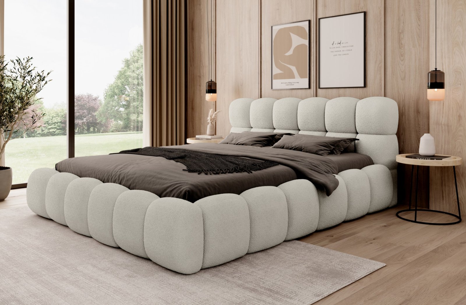 Polsterbett Vento Boucle 140x200 mit Holzrahmen Quelle 03