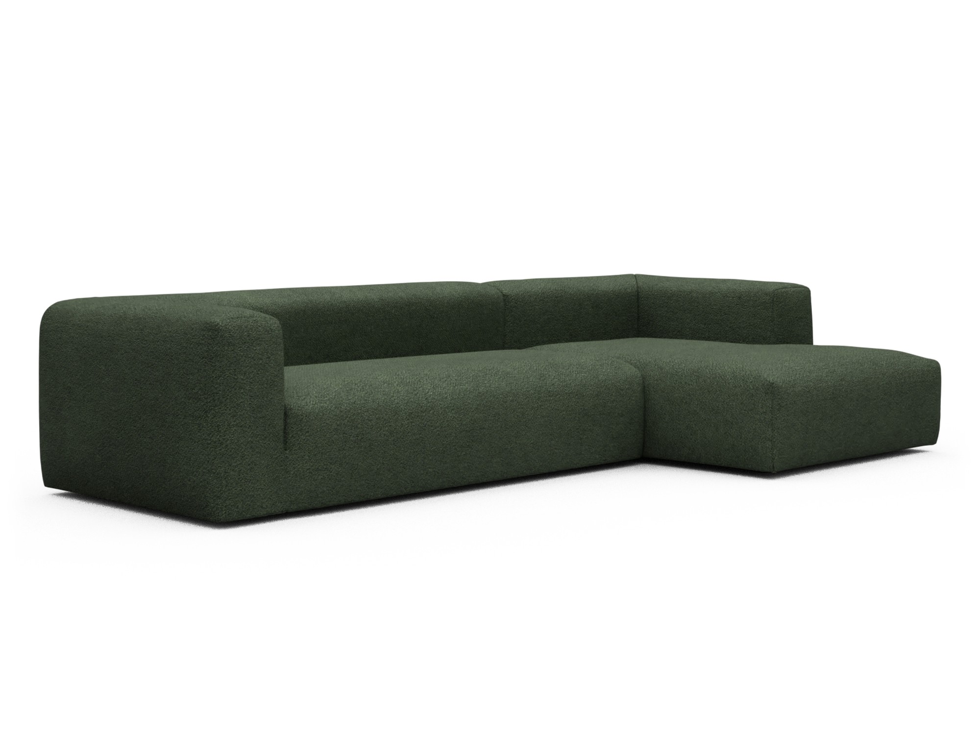 Skandi Home Ecksofa Fred Chaiselongue rechts mit 2,5-Sitzer Vanora-Deep-Green moebelfaktor