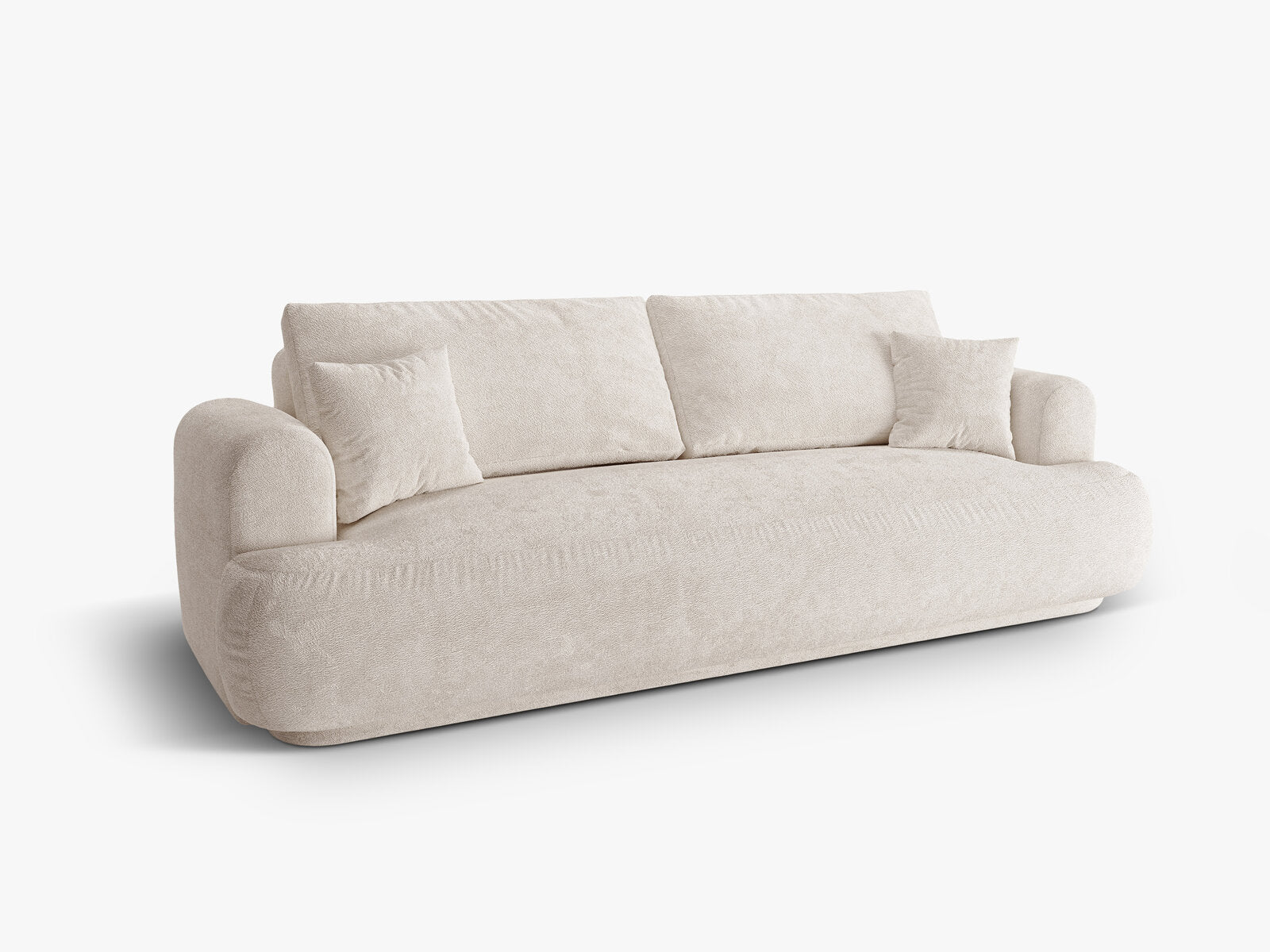 Micadoni Ella Sofa Mit Bettfunktion Und Stauraum Boucle CORAL Helles Beige