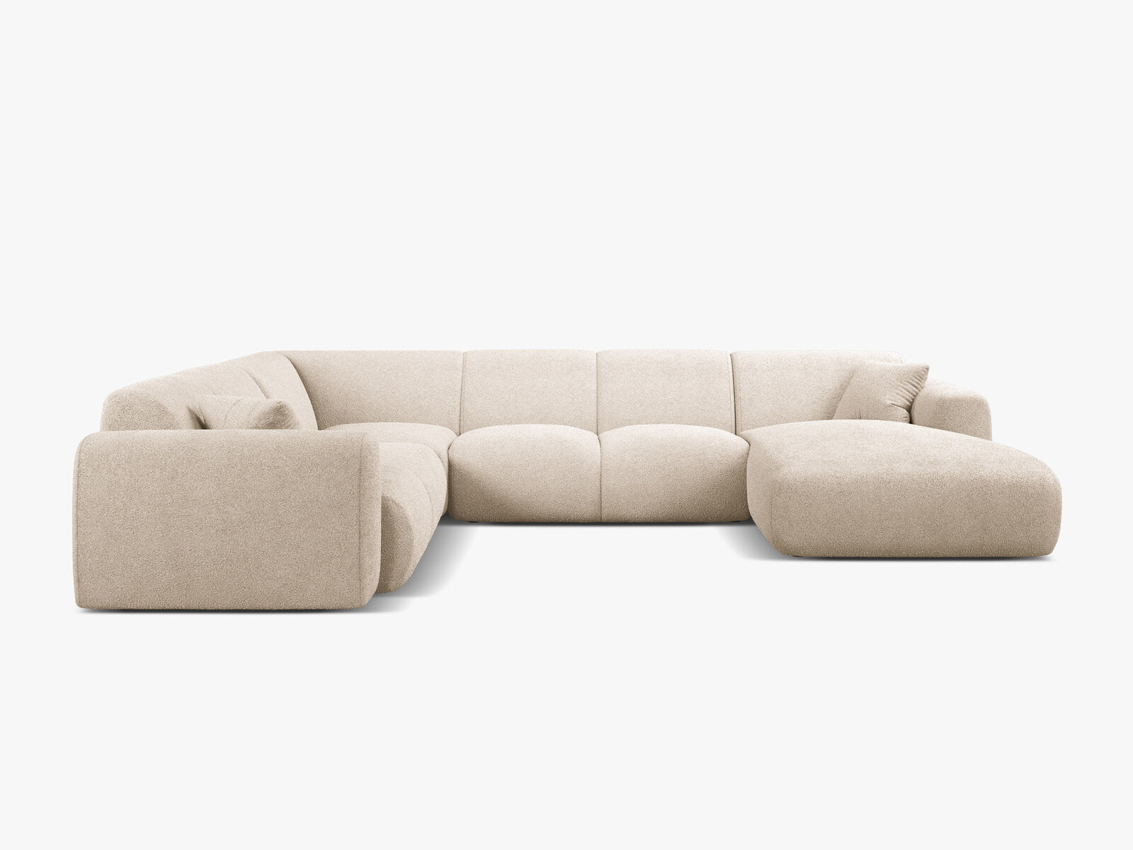 Micadoni Molino Panoramasofa 6-Sitzer Links Boucle Baloo Beige