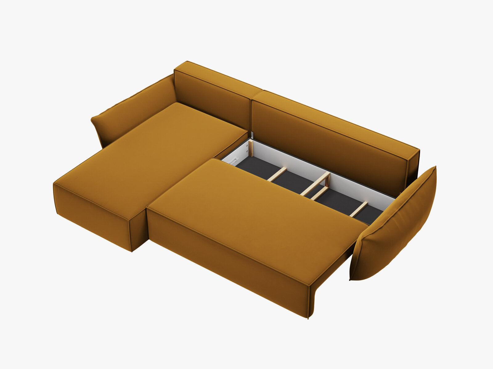 Micadoni Kaelle Ecksofa 4-Sitzer mit Schlaffunktion Links Samt Bluvel Gelb