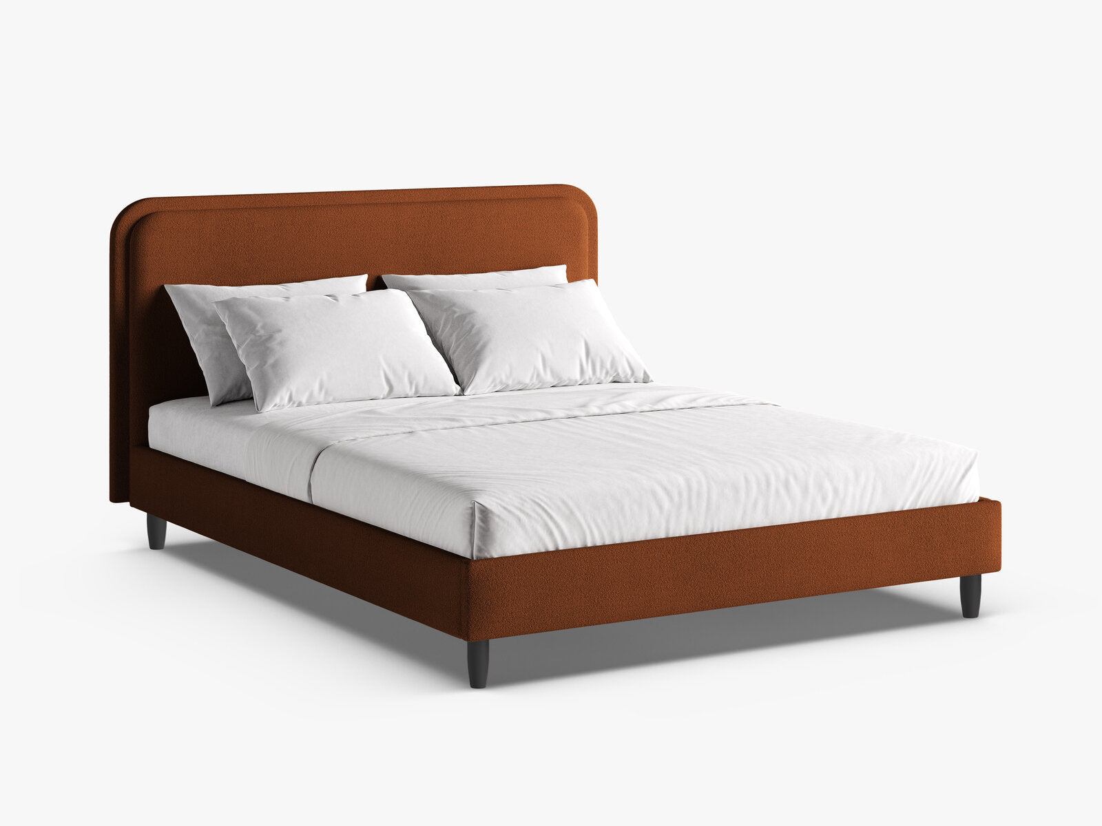 Micadoni Stauraumbett mit Kopfteil Aveline Boucle Baloo Terrakotta 160x200