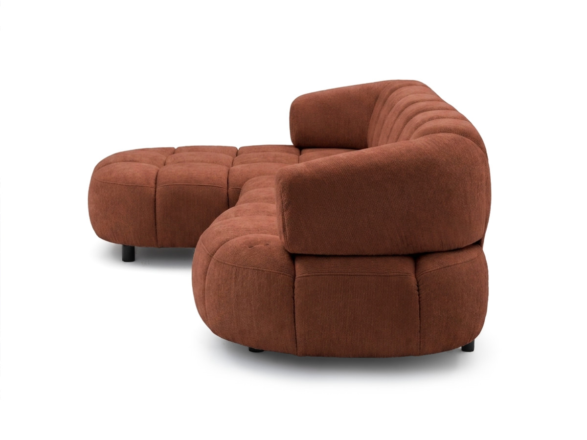 Bobochic Lovely Ecksofa mit Schlaffunktion Stoff Orange Ecke links