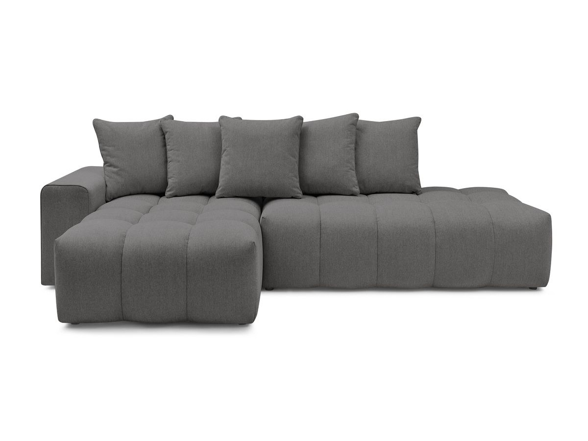 Bobochic Mont-blanc Ecksofa Melange-Stoff Dunkelgrau Ecke links