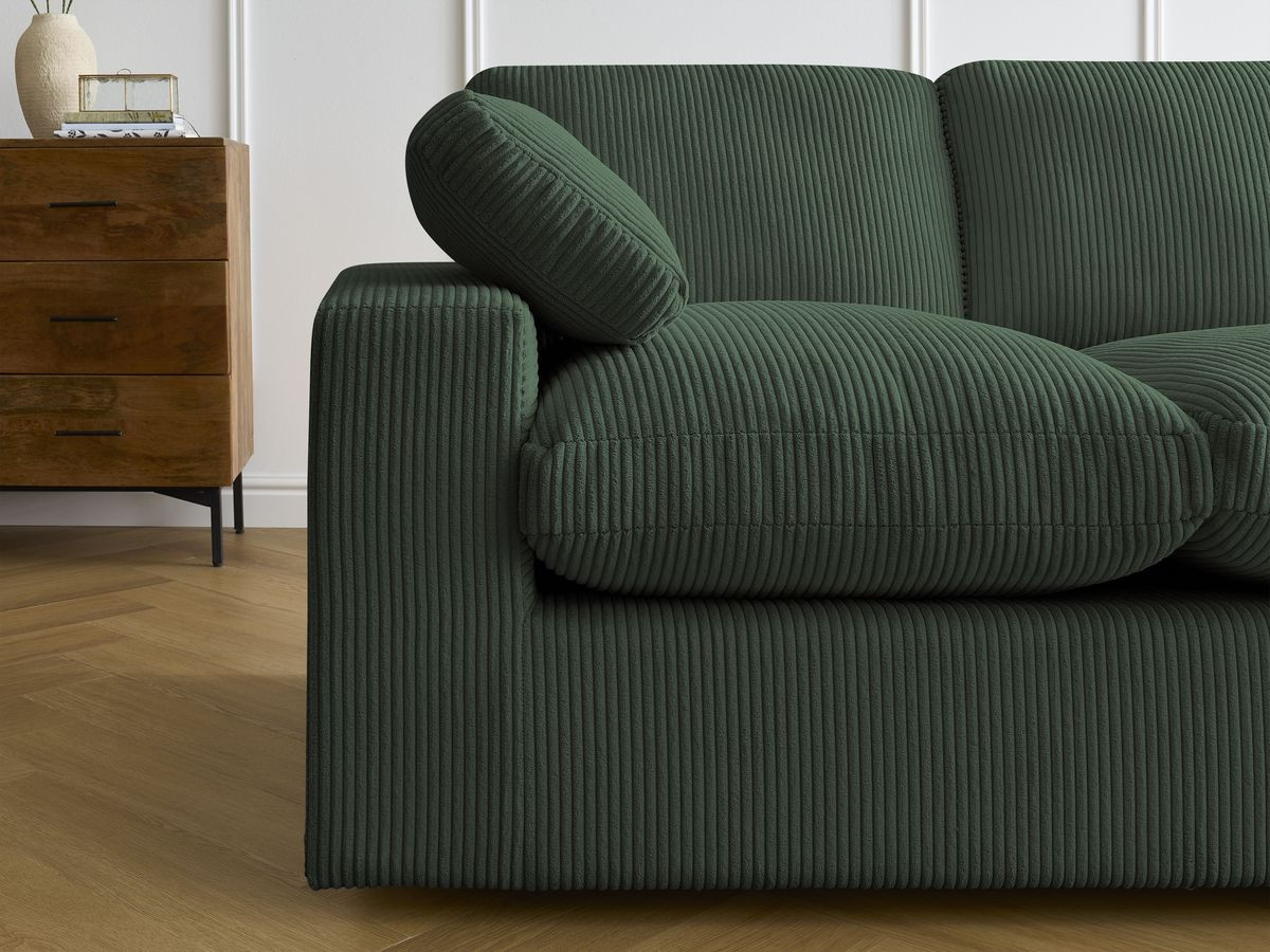 Bobochic Belair Ecksofa 280 × 139 cm Cordsamt Grün