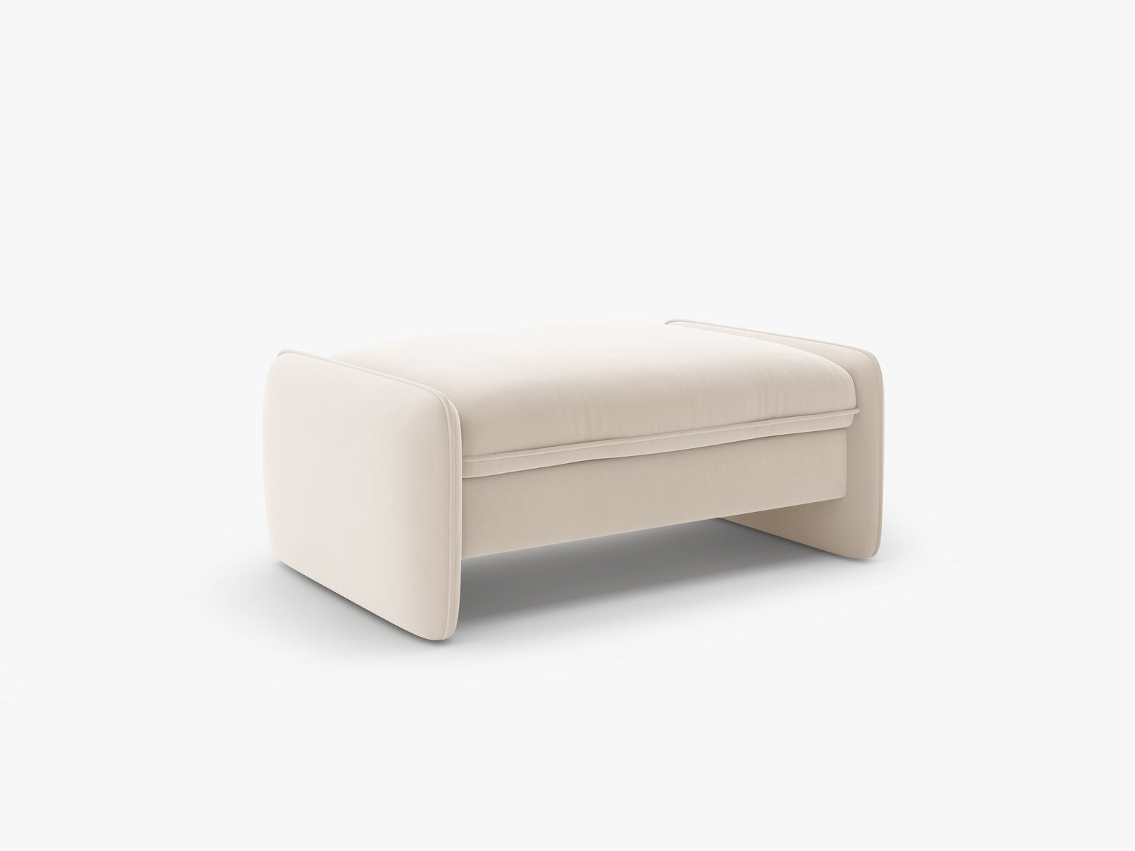 Micadoni Georgia Pouf XL Samt Magic Velvet Elfenbein