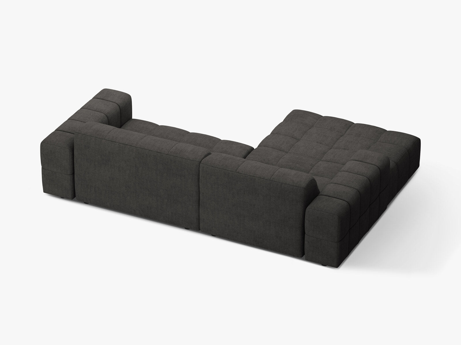 Micadoni Jennifer Ecksofa 4-Sitzer Links Chenille Eden Dunkelgrau