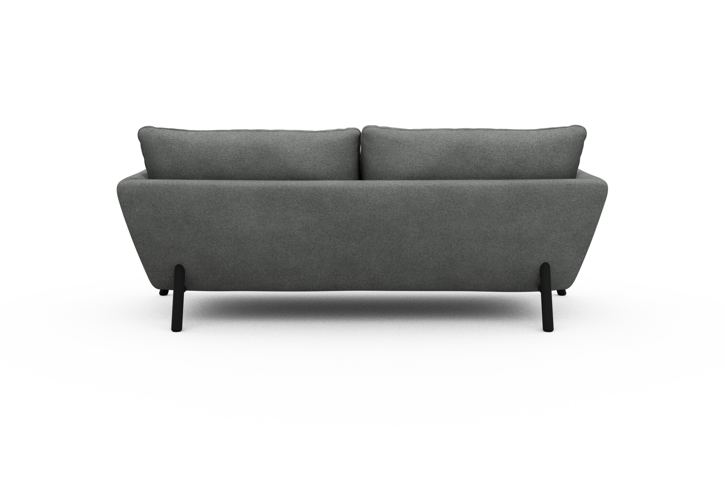 Sofa Emil 3-Sitzer Beinfarbe Eiche Schwarz Boucle-Ash-Grey