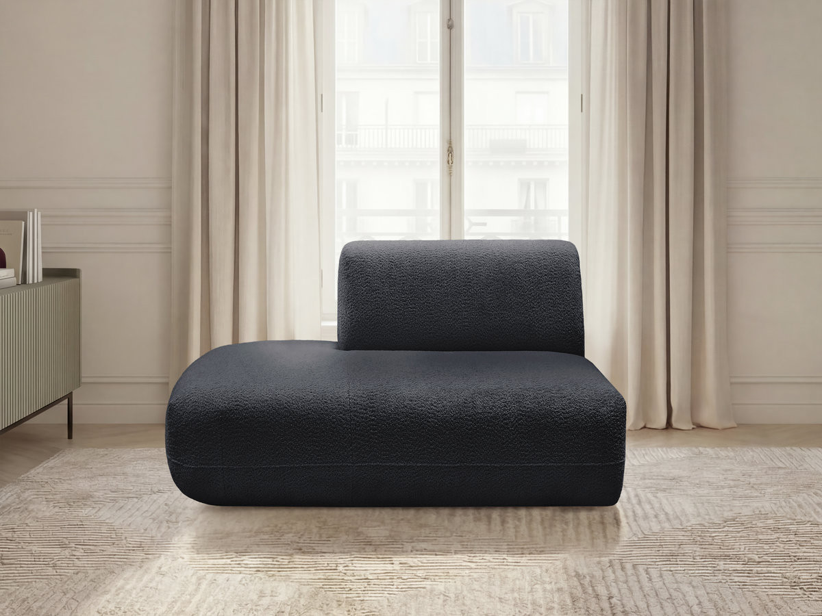 Bobochic Anda Sofamodul 2-Sitzer Chenille Schwarz Ecke links
