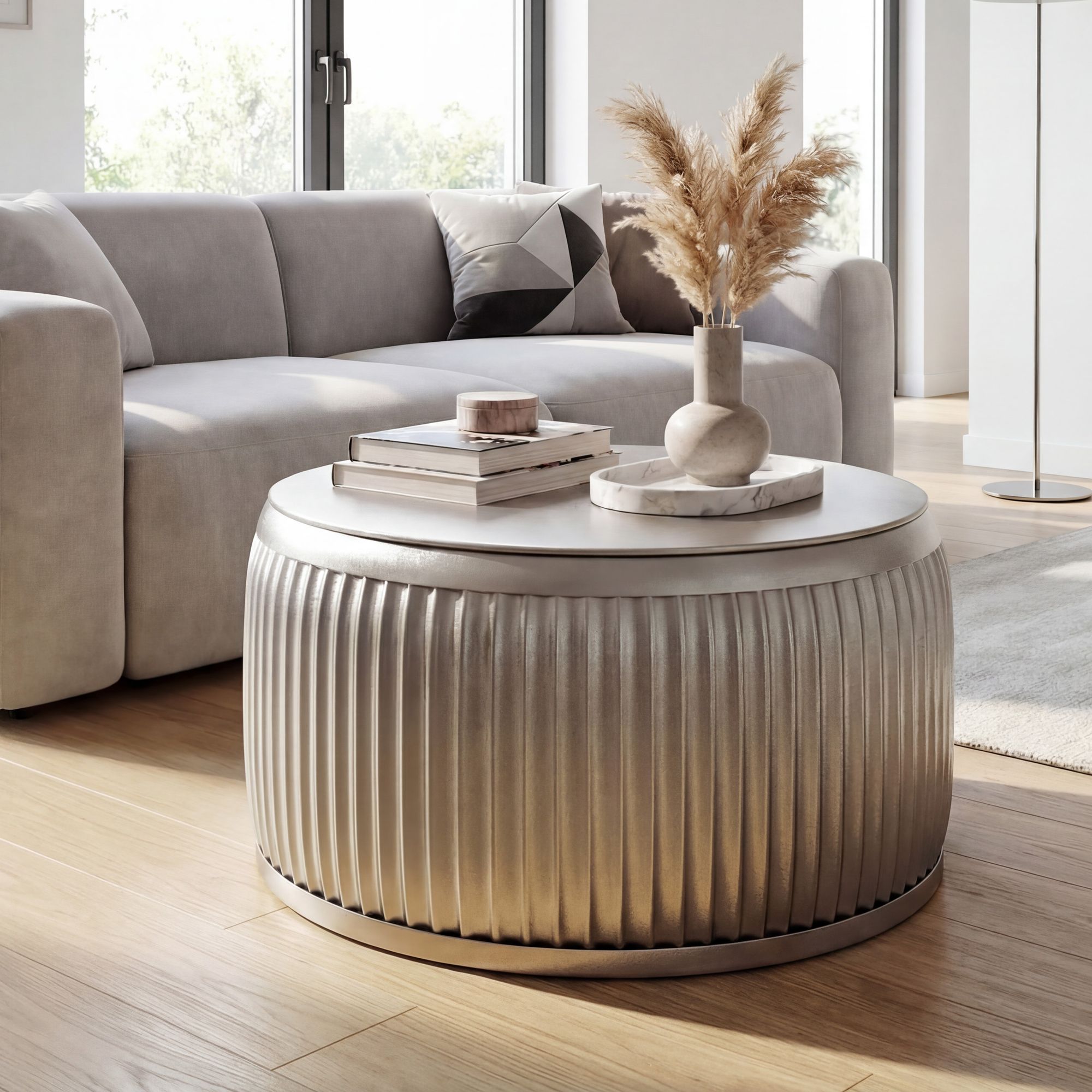 Couchtisch Langa Metall Silber Ø 60 cm