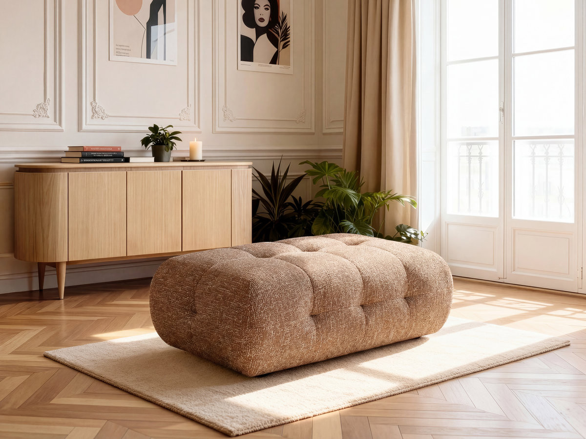 Bobochic Laura Pouf 135 × 84 cm Melange-Stoff Orange