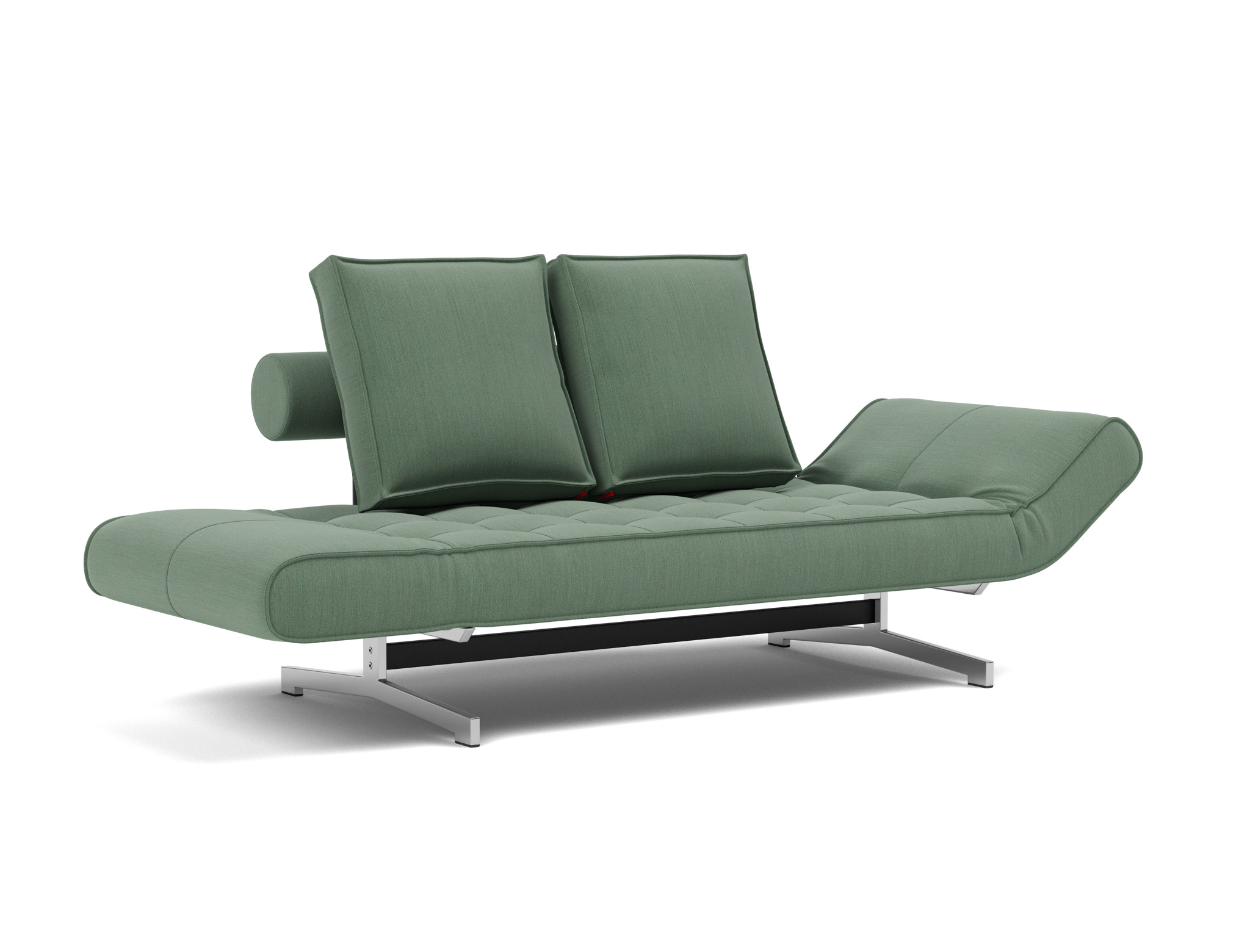 Tagesbett Ghia Flachgewebe Elegance 518-Green Beine Chrom
