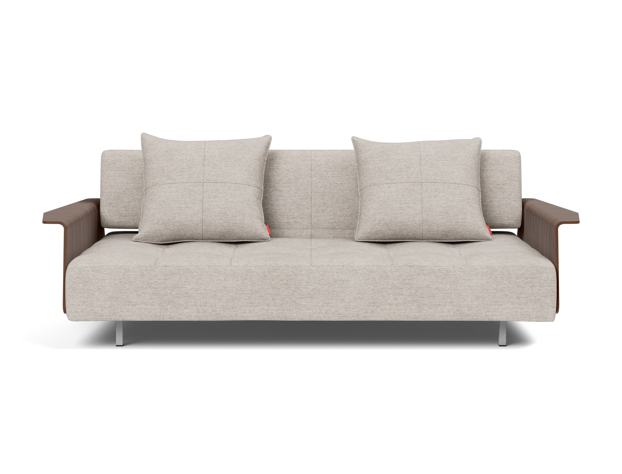 Schlafsofa Long Horn D.E.L. mit Armlehnen Chenille Yuveno 471-Sand