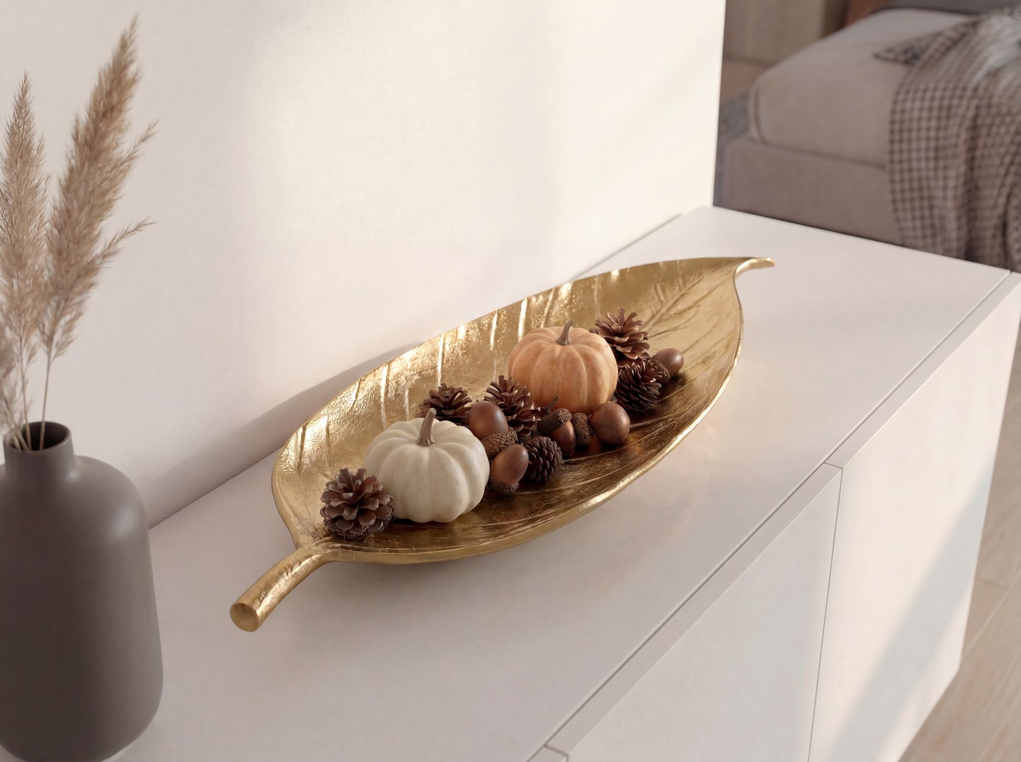Dekoschale Rennebu Aluminium Gold 61 × 18 × 4 cm