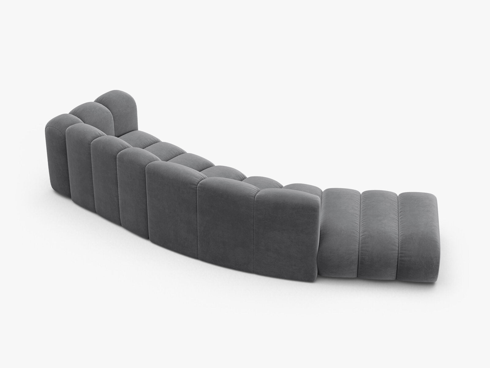 Micadoni Modulares Sofa Lupine 5-Sitzer Links Samt Salvador Grau