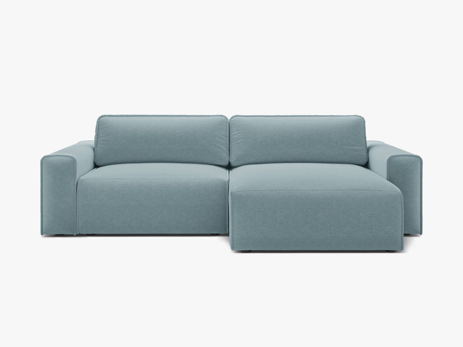 Micadoni Ecksofa Victor 3-Sitzer mit Schlaffunktion Rechts Strukturierter Stoff Hellblau