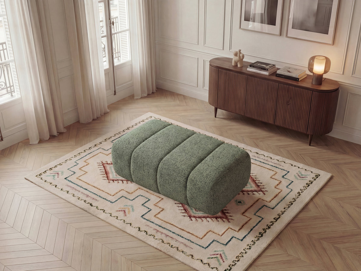 Bobochic Nesty Pouf Melange-Stoff Hellgrün