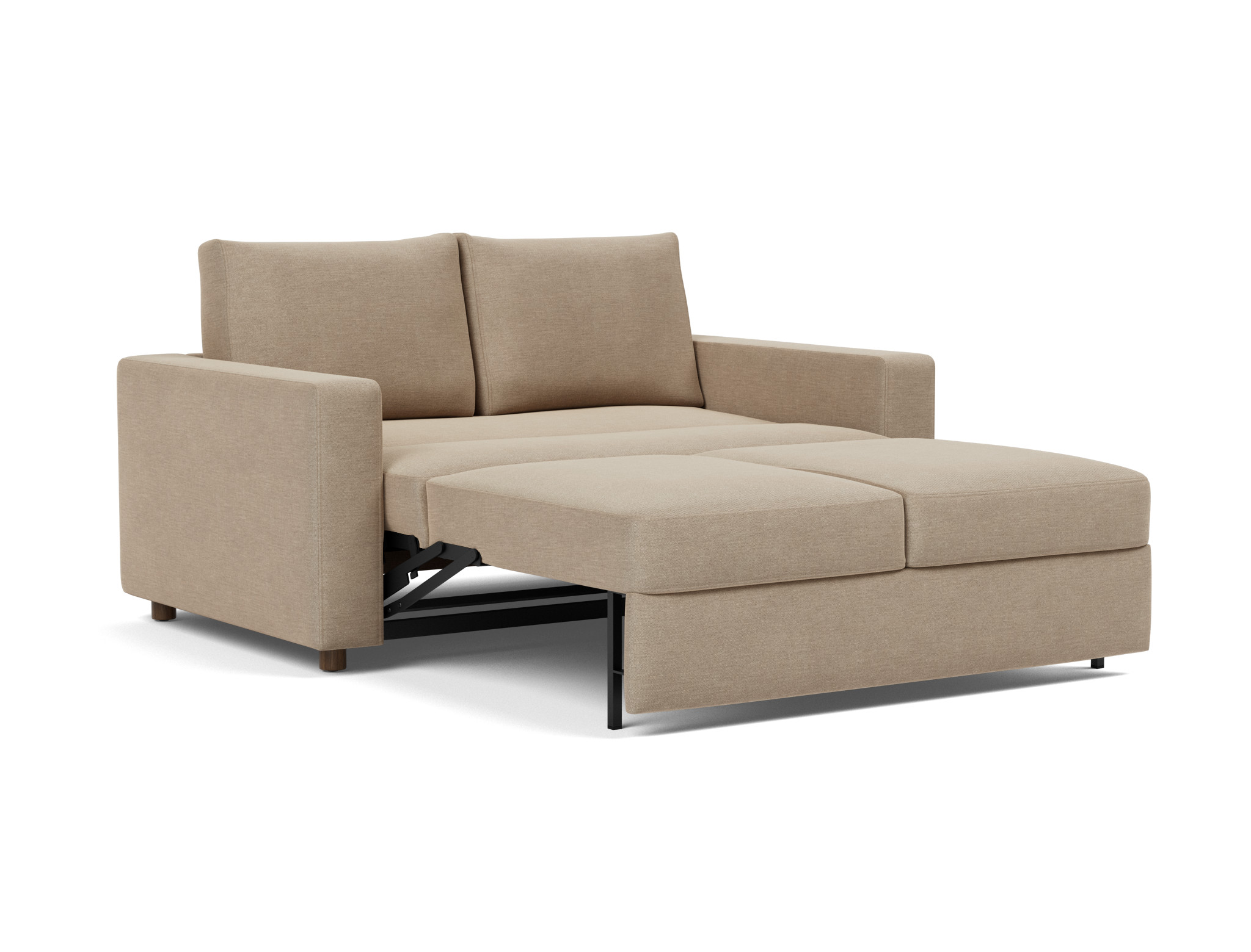 Schlafsofa Neah mit Standard-Armlehnen 140 Flachgewebe Phobos 587-Mocha