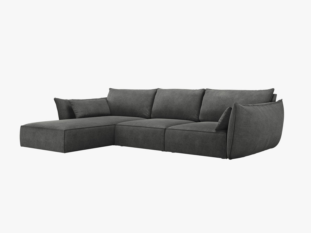 Micadoni Ecksofa Kaelle 4-Sitzer Links Chenille Over The Horizon Dunkelgrau
