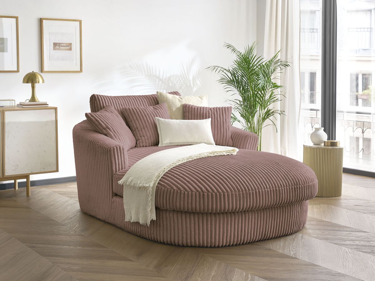 Bobochic Belem Méridienne-Modul Breitcord weich Rosa