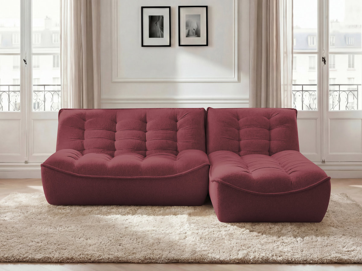 Bobochic Serena Ecksofa Melange-Stoff Rot
