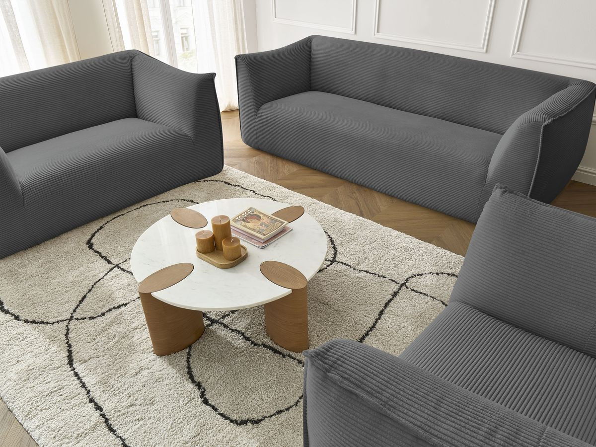 Bobochic Giorgia Sofa 5-Sitzer 534 × 100 cm Cordsamt Dunkelgrau