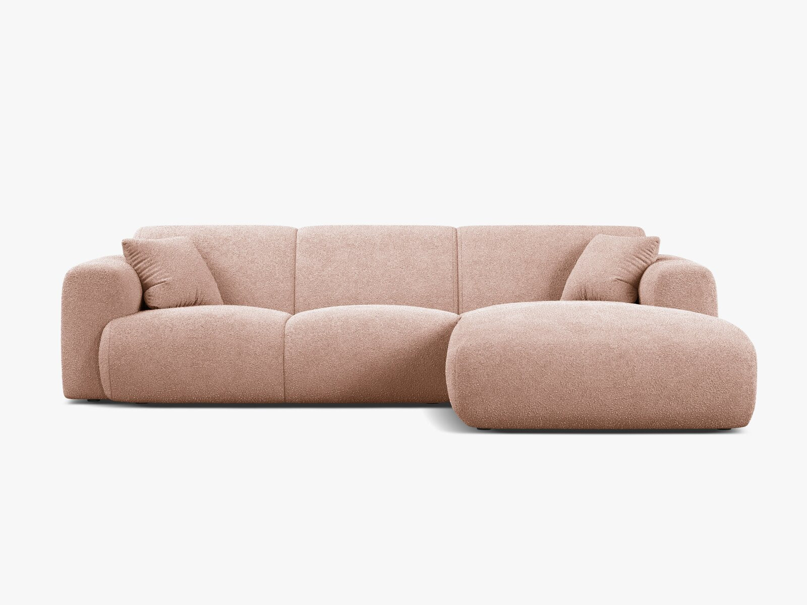 Micadoni Ecksofa Molino 4-Sitzer Rechts Boucle Baloo Puderrosa
