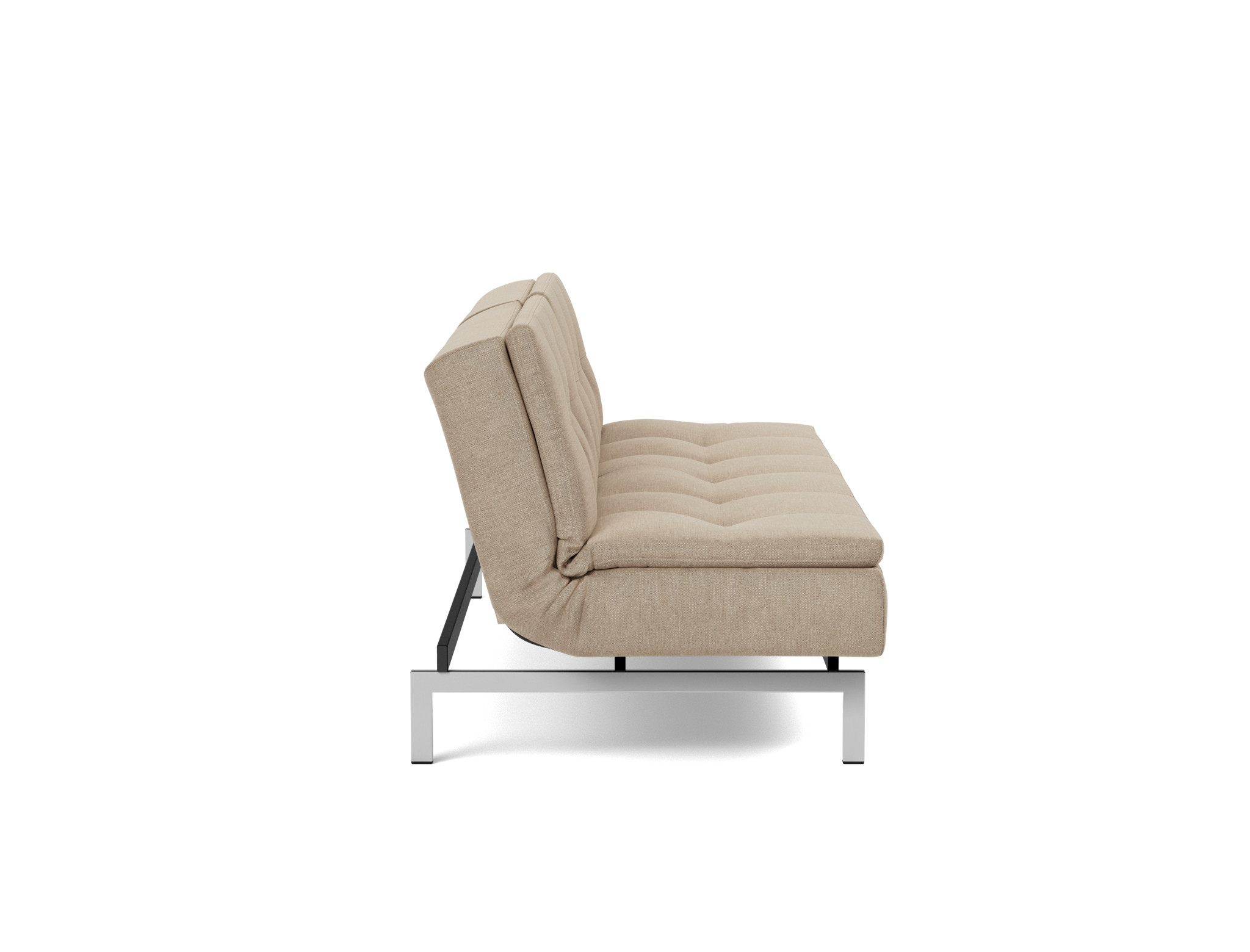 Schlafsofa Dublexo Flachgewebe Phobos 587-Mocha Beine Chrom