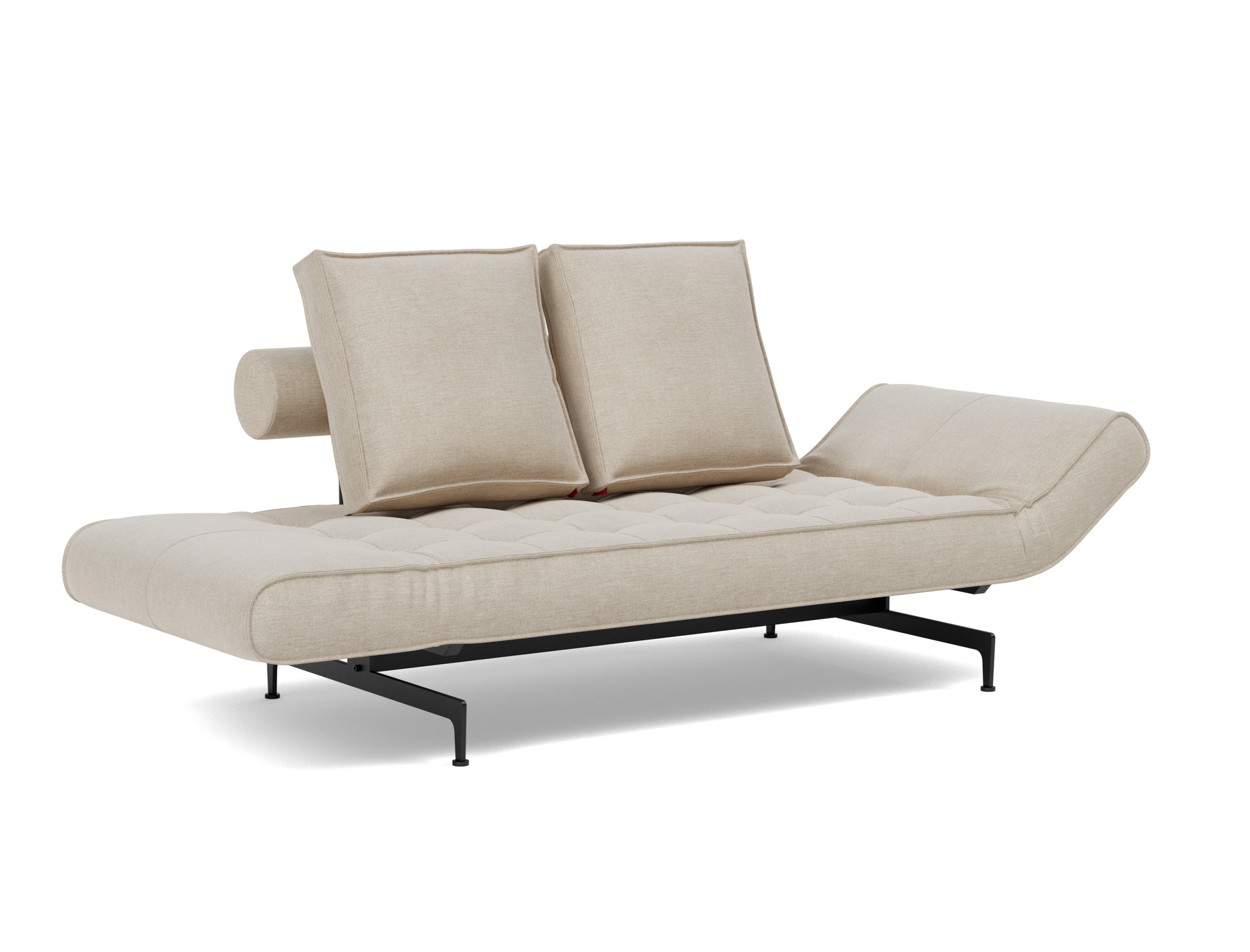 Tagesbett Ghia Flachgewebe Phobos 586-Latte Beine Laser schwarz