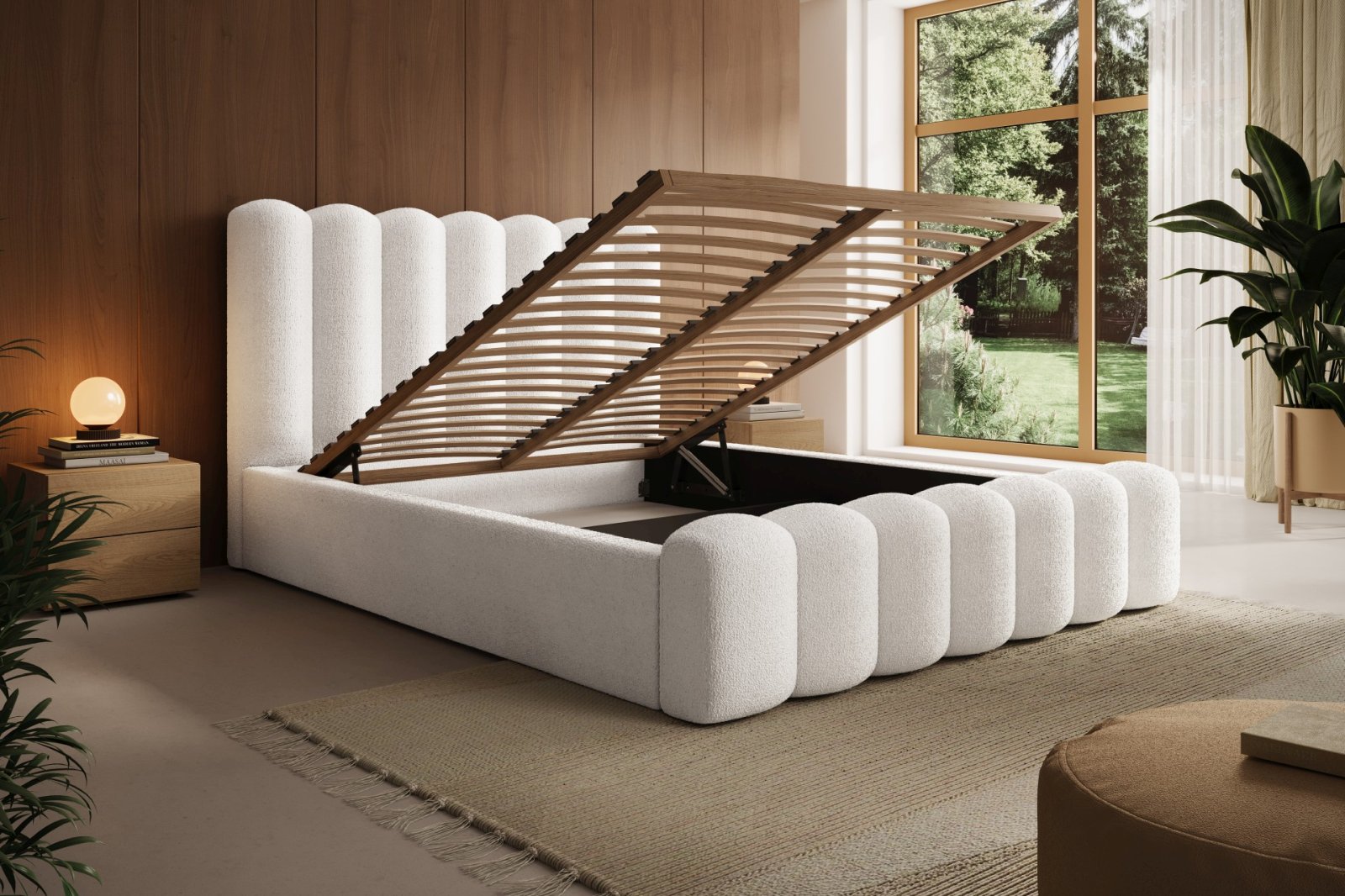 Polsterbett Laro Boucle 180x200 mit Holzrahmen Quelle 01
