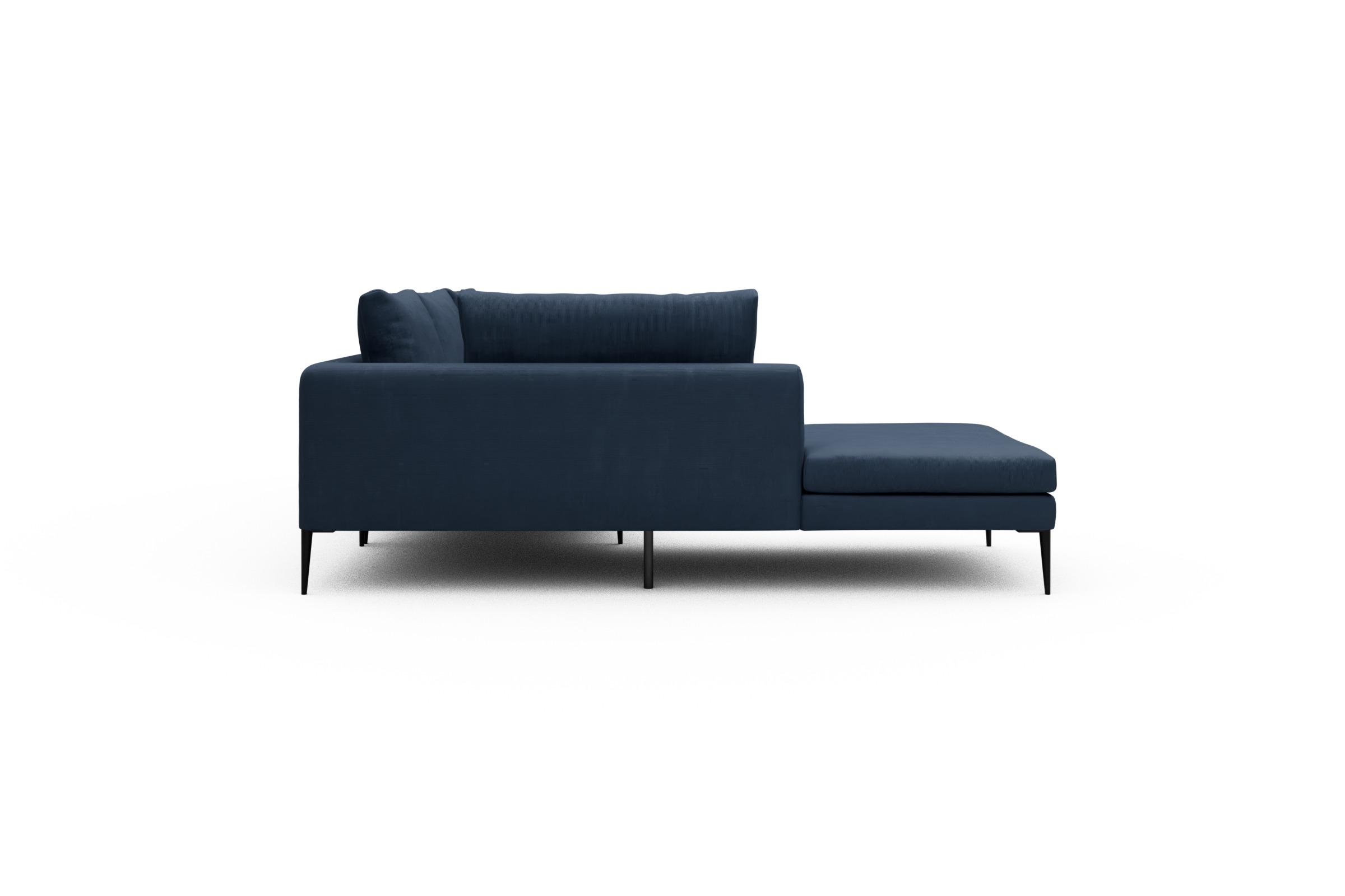 Ecksofa Paul Relax-Ecke rechts mit 3-Sitzer Cordufine-Royal-Blue