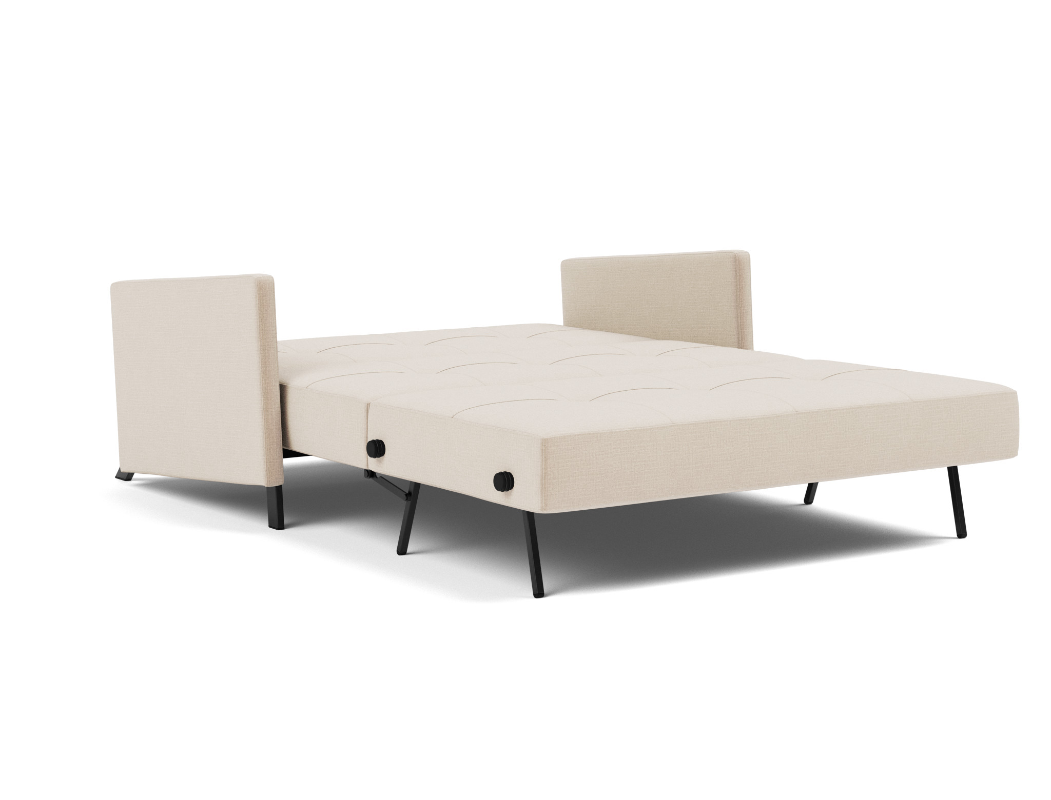 Schlafsofa Cubed mit Armlehnen 140 Chenille Esina 410-Almond-Beige