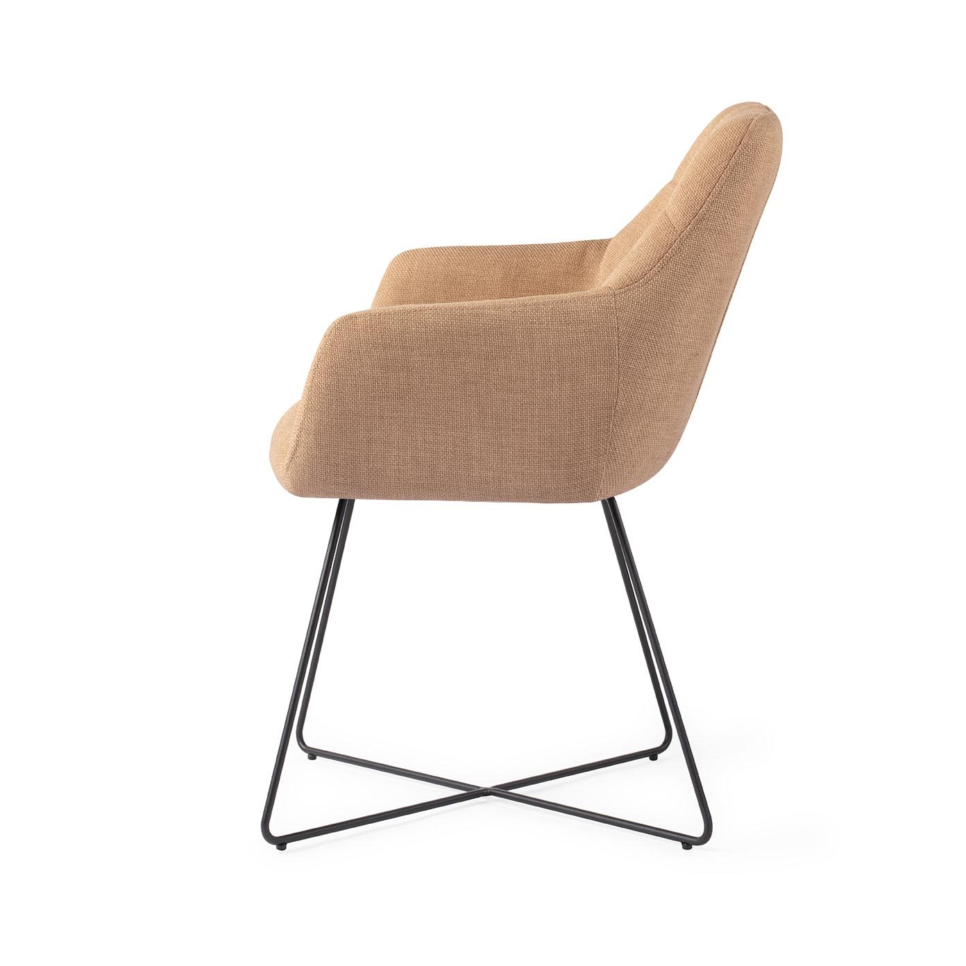 Jesper Home Esszimmerstuhl Noto Toasted-Toffee Cross Schwarz