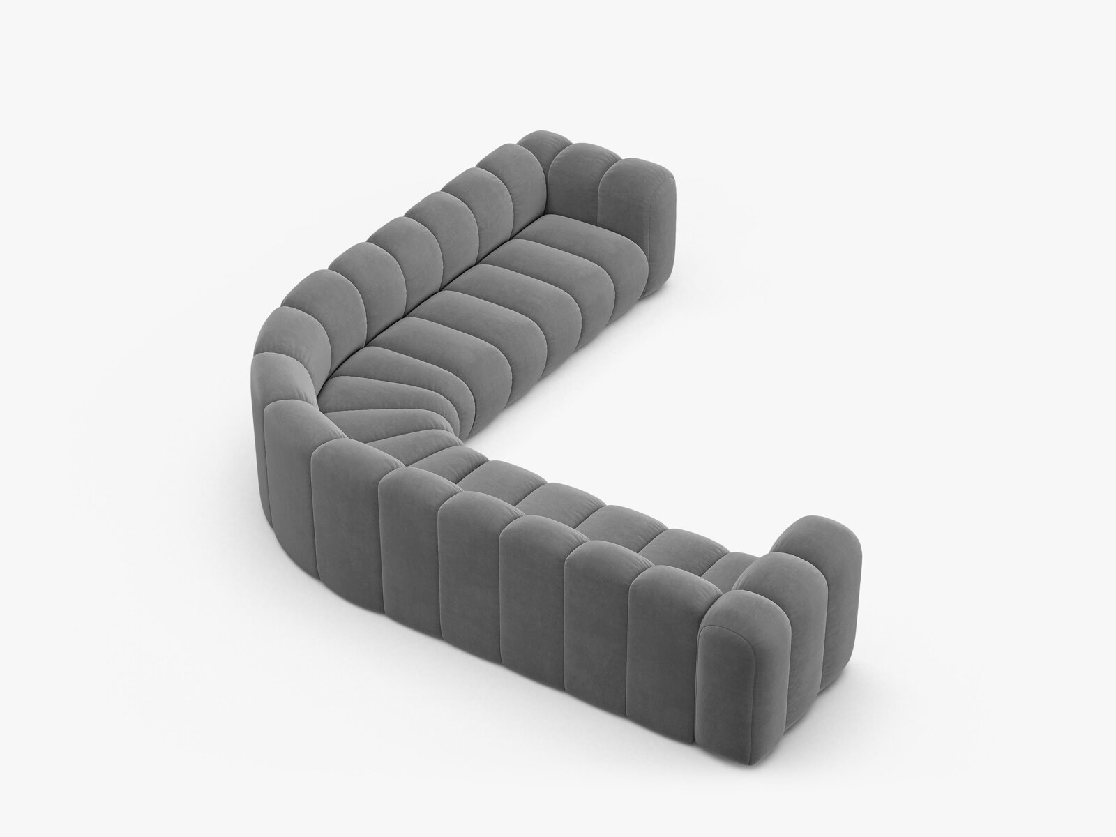 Micadoni symmetrisches Ecksofa Lupine 5-Sitzer  Samt Venus Hellgrau