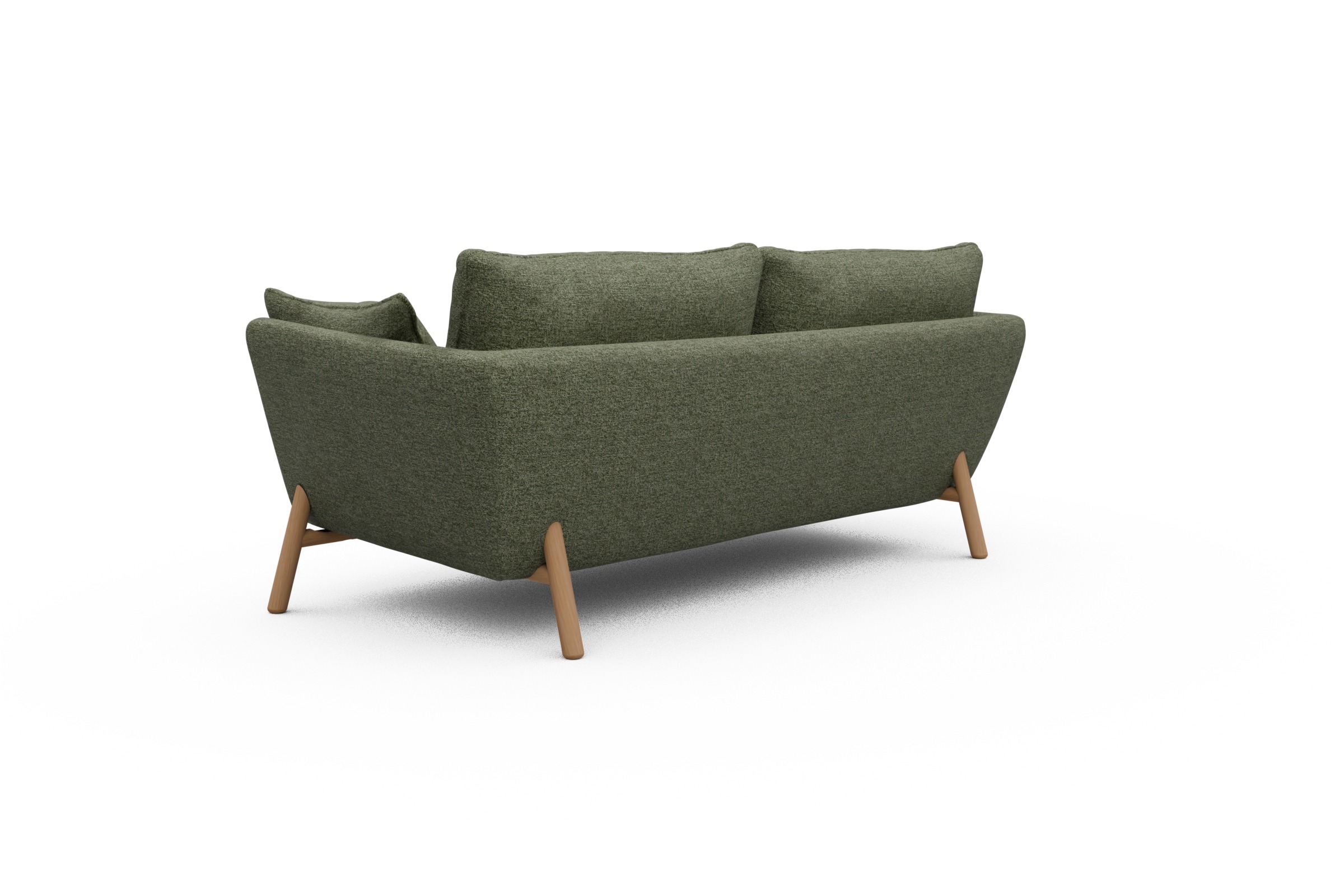 Sofa Emil 2-Sitzer Beinfarbe Eiche Natur Carreno-Vivid-Green