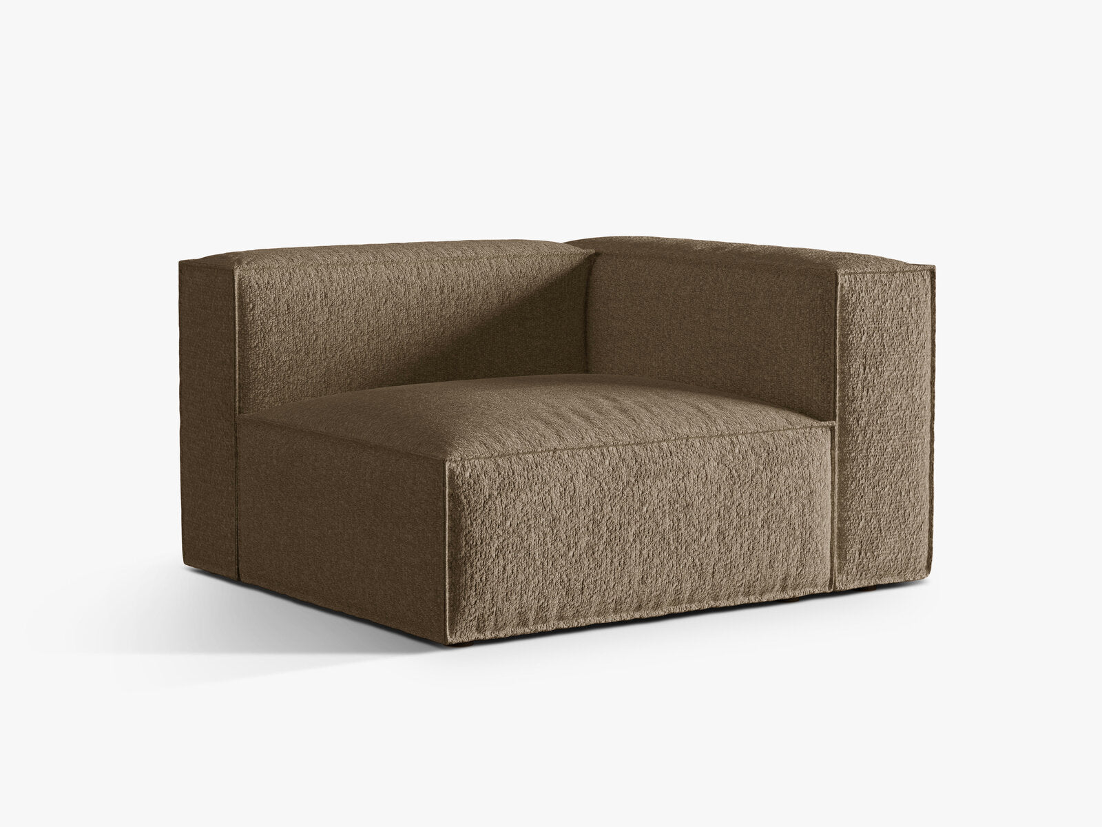 Micadoni Eckmodul Groß Nuria 1-Sitzer Rechts Boucle Cappuccino