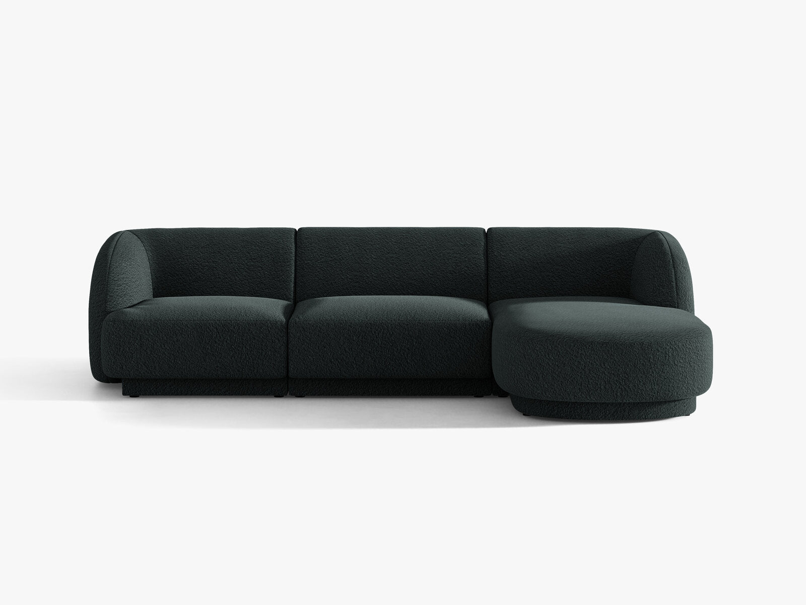 Micadoni Ecksofa Miley 4-Sitzer Rechts Boucle Baloo Schwarz