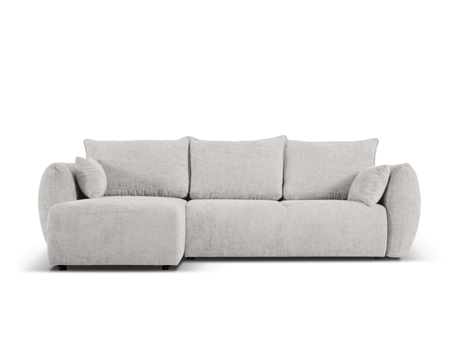 Cosmopolitan Design Ecksofa Matera 4-Sitzer mit Schlaffunktion Chenille Eden Silber Links
