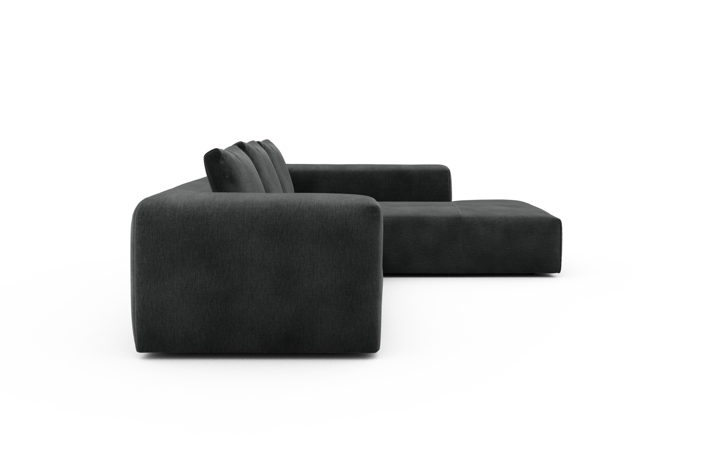 Ecksofa Fred Relax-Ecke rechts mit 2,5-Sitzer Smooth-Deep-Warm-Grey