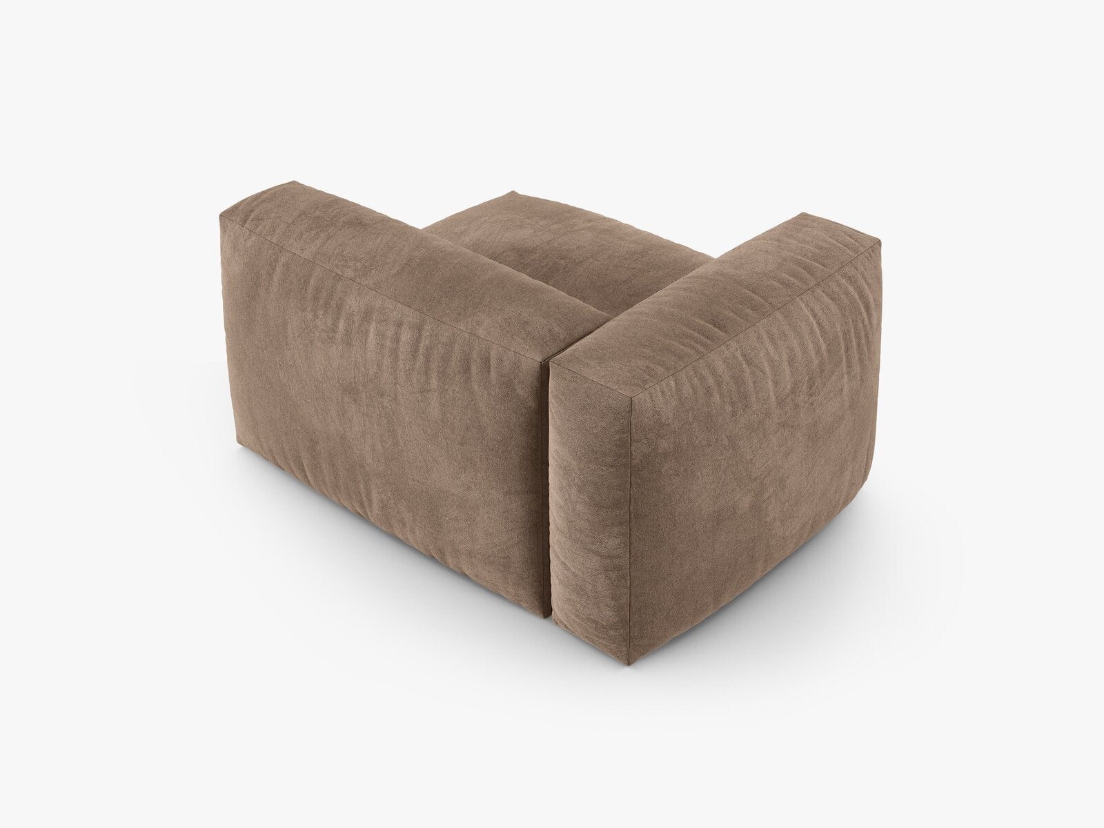 Micadoni Eckmodul mit Armlehne Martina 1-Sitzer 90cm Sitztiefe Links Samt Vogue Dunkelbeige